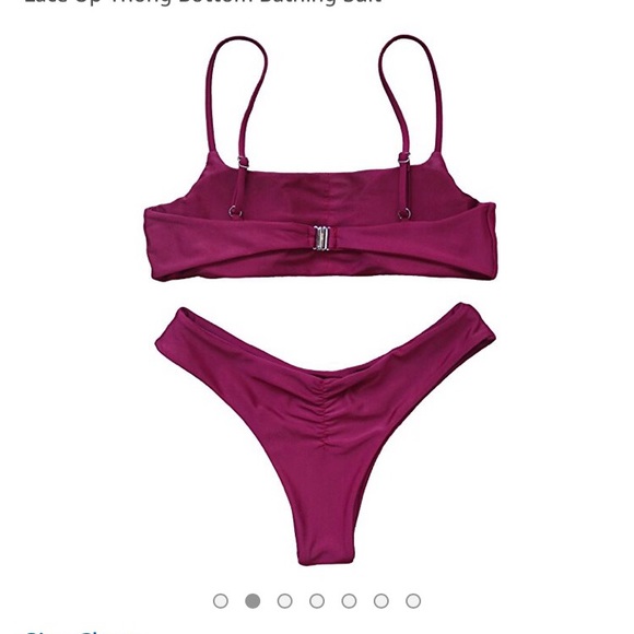 Maroon bikini cheeky bottoms - Picture 2 of 3